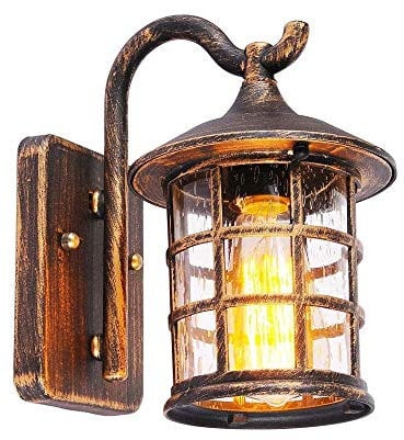 VanMe Antike, Rustikale Eisen Wandleuchte Wasserdichte Outdoor Wandleuchte Vintage Licht Flur Wandleuchter, Braun