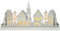 WeRChristmas Pre-Lit Wooden Scene with Church Christmas Decoration Illuminated with LED Lights, 45 cm - White