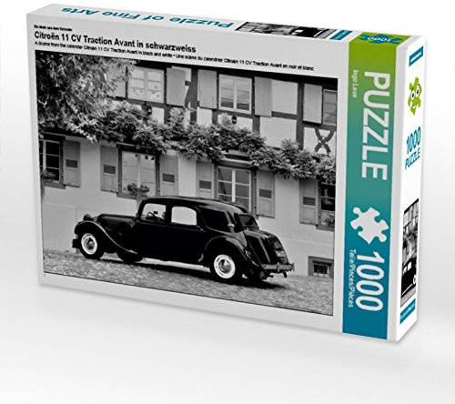 CALVENDO Puzzle EIN Motiv aus dem Kalender Citroën 11 CV Traction Avant in schwarzweiss | 1000 Teile Lege-Größe 64 x 48 cm Foto-Puzzle für glückliche Stunden