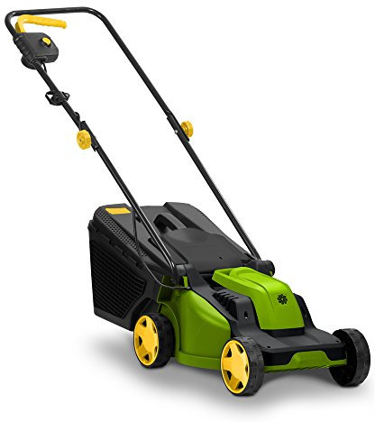 FIELDMANN FZR 2021-E Elektrischer Handrasenmäher, Leistungsaufnahme 1200W, Aufnahmebreite 32 cm, Kunststofffangkorb 30l mit Füllstandsanzeige