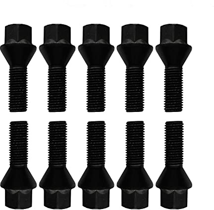10 Radschrauben Radbolzen schwarz Kegelbund M14x1,5 33mm