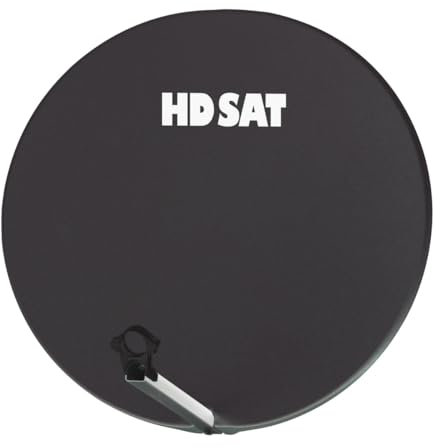 HDSAT Parabole Satellite Fibre Composite Gris Anthracite 75cm + Brides INOX Anti Corrosion