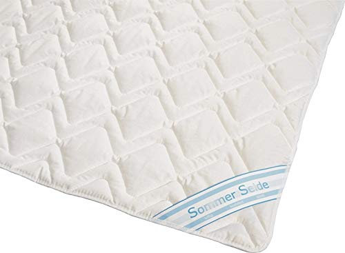 Wildseide Sommer Bettdecke Steppdecke Silk-Wash Füllung 60% Seide 40% Baumwolle GOA Bezug 100% Baumwolle (155x220 cm)