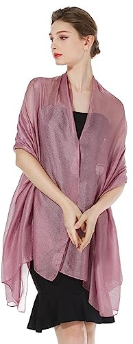BEAUTELICATE Stola Schal Damen Festlich Leicht Umschlagtücher Halstuch Seidenschal Sommer für Abendkleid Hochzeit Brautkleider Sandstrand Lavendel-erröten, Einheitsgröße