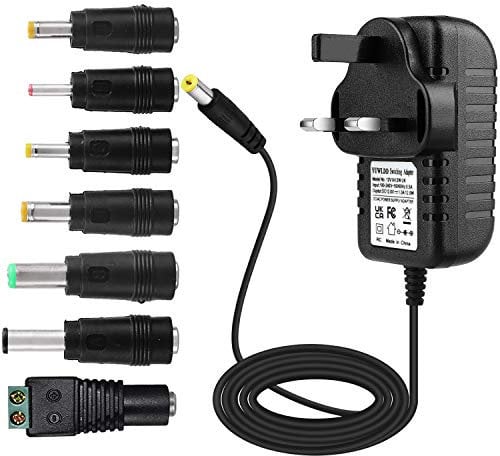 YUWLDD Power Supply Adapter 12V 1A 12W,Power Plug for Home Appliances,CCTV Camera,Yamaha keyboard,Routers,Hubs,LED strips,Telekom,T-Com,Speedport,Radiowecker,Scanner,Switch+7 Plugs