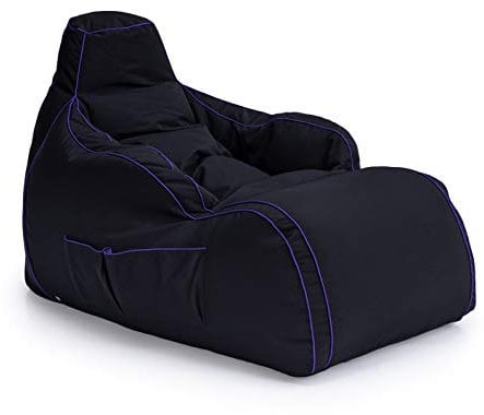 Game Over Videospiel Sitzsack Liegestuhl | Wohnzimmer | Seitentaschen für Controller | Headset-Halter | Hergestellt in Großbritannien | Ergonomisches Design für Entspannte Spieler (Drachenhaut)