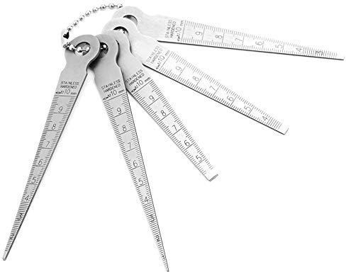 5Pezzi di saldatura in acciaio inossidabile conici spessimetro righelli ispezione fori strumento di misurazione spessimetro triangolare 10mm