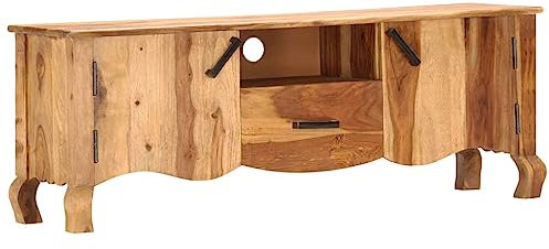 vidaXL TV Schrank mit 2 Türen 1 Schublade 1 Fach TV Möbel Lowboard Fernsehschrank Fernsehtisch Sideboard HiFi-Schrank 115x30x42cm Massivholz