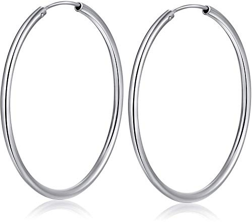 Creolen Silber 925 Damen Ohrringe Creolen Silber Groß Nickelfrei Große Creole Weißgold 40mm
