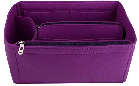 NOTAG Organisateur de Sac à Main en Feutre, Multi-Poches Sac de Rangement Intérieur Bag in Bag pour Femmes (Violet, L)