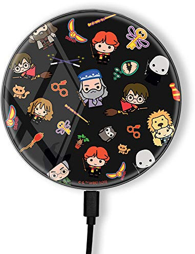 Original und offiziell Lizenziertes Harry Potter Induktives Ladegerät, Wireless Ladestation für Telefon oder Tablet, Ladestation, Kabelloses Ladegrät, Hohe Druckqualität, USB, 2A, 10W