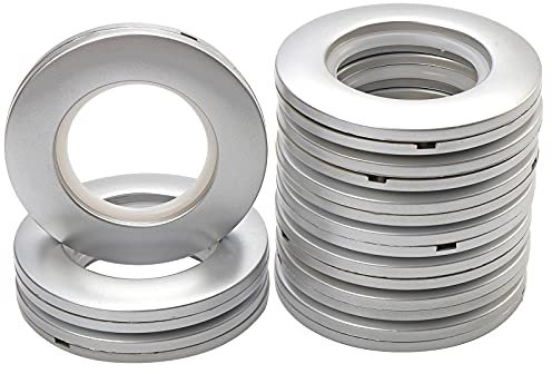 Coolty 32 Stück Vorhang Ösenringe, Vorhangringe Stoffösen, Rund Kunststoff Ringe Klammer 40mm Innendurchmesser Gardinen Ösen für Fenstervorhang, Duschvorhang,Wohnaccessoires Deko(Silber)
