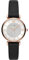 Emporio Armani Montre pour femme, mouvement à deux aiguilles, boîtier en acier inoxydable or rose de 32 mm avec bracelet en cuir, AR11387