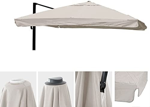 Mendler Telo copertura per ombrelloni quadrati decentrati 295x295cm volante avorio grigio