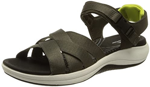 Clarks Women's Mira Tide Sandal, Dark Olive, 7 UK