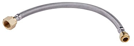 EFIELD Connecteur flexible de 38,1 cm de long à emboîter 1,27 cm x 1,9 cm FIP, tuyau de chauffe-eau tressé en acier inoxydable