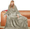 Catalonia TV Decke Kuscheldecke Ganzkörperdecke mit Ärmeln und Füßen, Geschenk Decke zum Anziehen Winter Fleece Sherpa Warme Decken für Erwachsene Frauen Männer, 190 x 135 cm, Kamel