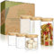 Robin Goods® 6-teiliges Vorratsdosen-Set mit Bambus-Deckel - Vorratsgläser für Lebensmittel - luftdichte Aufbewahrungsbox aus verstärktem Borosilikatglas 0,6L / 1,2L - Mehrweg (06 Stück - 600/1200ml)