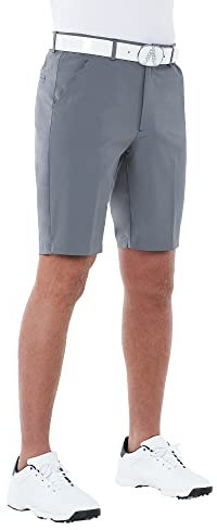 Royal & Awesome Men's Grey Tech Golf Shorts, Tailored Stretch Shorts for Men, Golf Apparel, 38 Waist