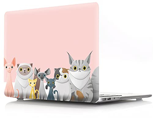 JZ Animal Hülle für MacBook Pro (16-inch, 2019-2020, Models: A2141) Hard Shell Fall mit Tastaturschutz - Pink Cat Family