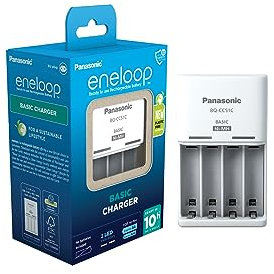 Chargeur Panasonic eneloop Basic, pour 2 ou 4 Piles Ni-MH AA/AAA, avec 2 indicateurs LED et 6 Fonctions de sécurité