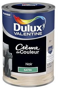 Dulux Valentine Crème de Couleur - Peinture multi-supports intérieure - Satin Noir 1,25 L