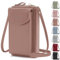 Handytasche zum Umhängen, Kleine Umhängetasche Damen Brieftasche Crossbody PU Leder Geldbörse Kleine Crossbody Tasche mit Kartenfächer Verstellbar für Handy unter 6,5 Zoll (Lotuswurzel lila)