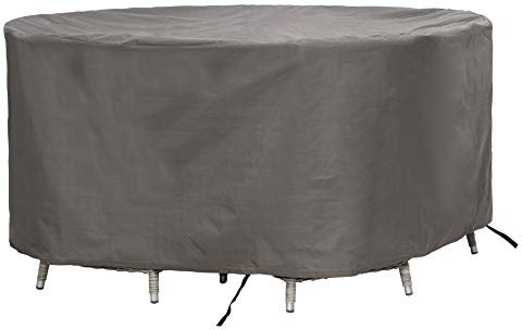 Atlantis Outdoor | Schutzhülle/Abdeckung für Gartenmöbel Set Rund Tisch + Stühle | Grau | ø 200 x 85 cm (L/BxH) | TÜV Rheinland Zertifiziert | Wasserabweisend & Waterproof (für Garten) | Abdeckhaube