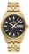 Dugena Herren-Armbanduhr 4461071 Vento, Quarz, Schwarz, Gold, Edelstahl, Saphirglas, Drückerfaltschließe, 10 bar