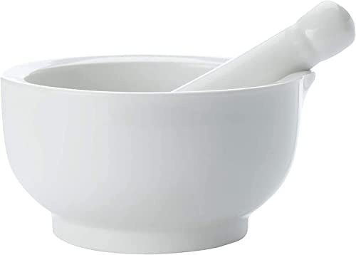 KITCHEN Mörser mit Stößel 9 cm, Porzellan klein Mörser & Stössel Apotheker Schälchen Mörsen für Kräuter Gewürze Salz