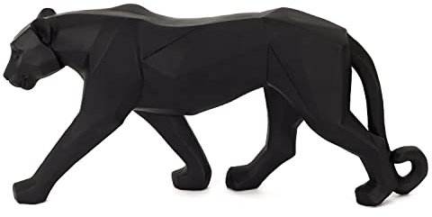 THE REPLICANT Deko-Objekt/Panther Statue Origami Schwarz aus Polyresin/Maße: 40 x 18 x 5,5 cm