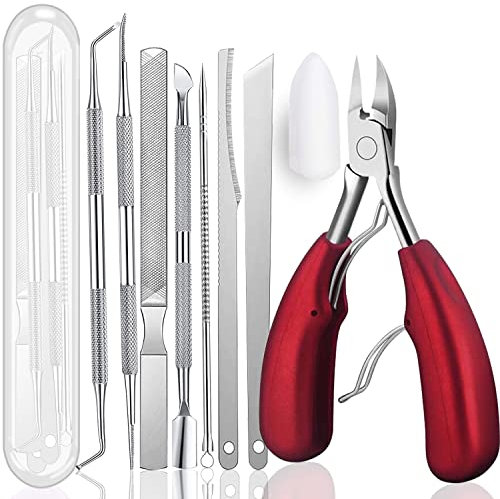Ensemble de couteaux de pédicure pour pieds, 7 limes et élévateurs pour ongles incarnés, kit d'outils de pédicure sans danger pour le nettoyage des ongles, nettoyant sous les parois latérales,