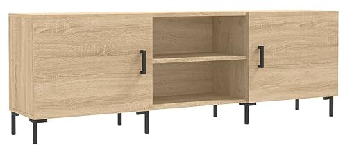 vidaXL Meuble TV, Armoire de Télévision avec 4 Compartiments, Meuble Télé avec Pieds Salle de Séjour, Moderne, Chêne Sonoma Bois d'Ingénierie