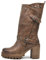 IF FASHION Stivaletti Tronchetti Da Donna Con Tacco Grosso Plateau Borchie Pelle Sintetica G673 khaki N.40