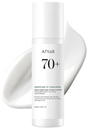 ANUA Heartleaf Daily Lotion, Gesichtsfeuchtigkeitscreme mit Hyaluronsäure für empfindliche Haut, leichte, koreanische Hautpflege (200 ml, 6,76 fl.oz.)