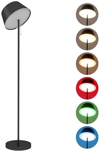 Outsunny Solar Stehlampe Outdoor Stehleuchte 153 cm hoch, USB Aufladbar LED Solarlampen für Indoor, IP44 Wasserdicht Standlampe, Dimmbar Warmweiß, Zugkettenschalter, 32 x 32 x 153 cm, Schwarz