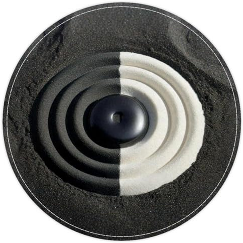 WOSHJIUK Teppiche für Schlafzimmer,waschbarer Teppich,Wohnzimmerteppiche,Ying Yang Klatsch,15.7x15.7 in