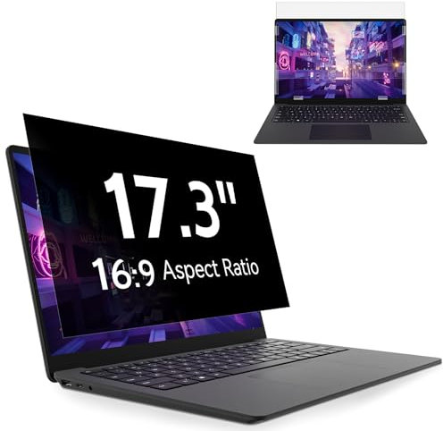 Laptop Privacy Screen 17.3 Inch, Anti Blue Light Glare Filter, Removable Privacy Shield for 17.3 Laptop