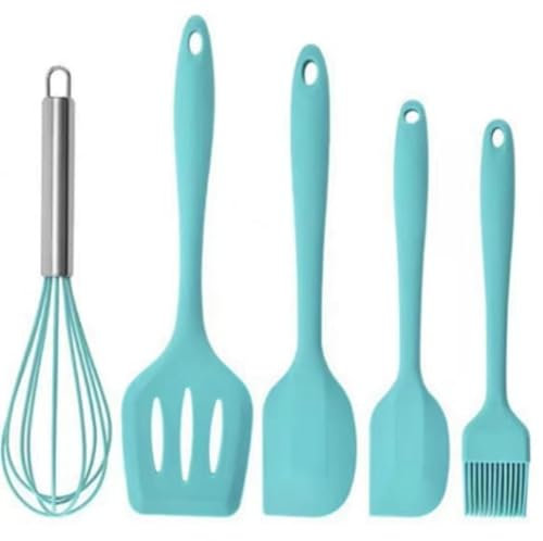 Lot de 3 spatules en silicone résistantes à la chaleur avec fouet et brosse, en caoutchouc anti-adhésif pour la cuisine, la pâtisserie et le mélange