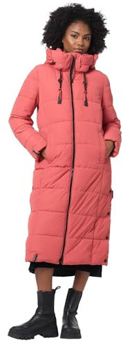 MARIKOO Damen Winterjacke Steppmantel lang gesteppter Mantel Winter Parka Jacke warm B985 [B985-Nadeshik-Rouge-Gr.3XL]