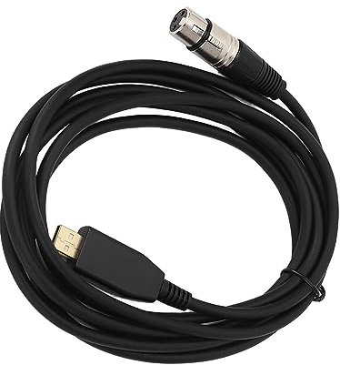 Cable USB a XLR, Cable Adaptador de Micrófono Reutilizable Negro para Estudio
