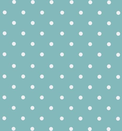 Wachstuchtischdecke Wachstuch in 1,4m Br. glatt Verschiedene Designs PVC Tischdecke Garten Küche Länge wählbar (Dots Vintage blau, 140cm x 100cm)