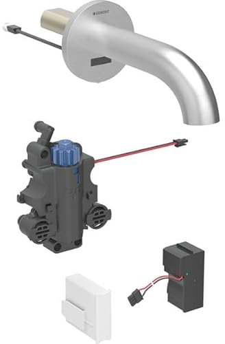 Miscelatore per lavabo Geberit Piave, sporgenza 170 mm, con miscelatore termostatico, funzionamento a rete, per scatola funzioni da incasso, 116.267., Colorazione: Acciaio inox Ottica