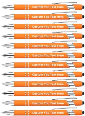 Zoonnis 150 Stück personalisierte Kugelschreiber mit Stylus-Spitzen für Geschäft, personalisierbar, gravierter Stift in Großpackung für Damen und Herren, mit Namentext, personalisierter Stift,