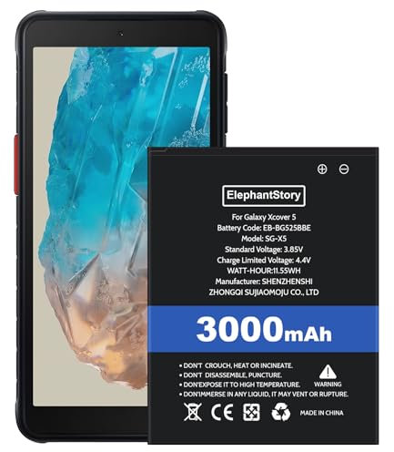 Akku für Galaxy Xcover 5 3000mAhSM-G525F Batteriecode EB-BG525BBE Lithium-PolymerErsatzakku mit Repair Tool Kit (Nein NFC-Version)