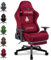 Vittanly Gaming Stuhl, Luxuriöser Wildlederimitat Gaming Chair Bürostuhl, Ergonomischer Schreibtischstuhl mit Fußstütze Kopfstütze und Lendenkissen, 3D Armlehnen, 90-155° Rückenlehne, Weinrot