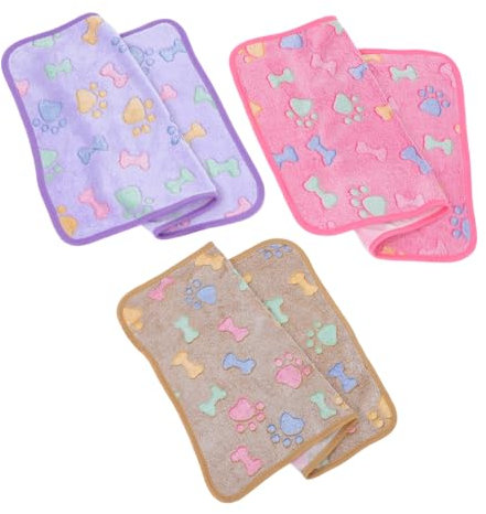 BELLIFFY 3st Decke Für Hunde Welpendecke Katzendecke Kleine Haustierdecke Hund Schlafmatte Haustierdecke Mit Pfotenabdruck Winterdecke Für Haustiere Kätzchendeckenmatte Hundematte Flanell