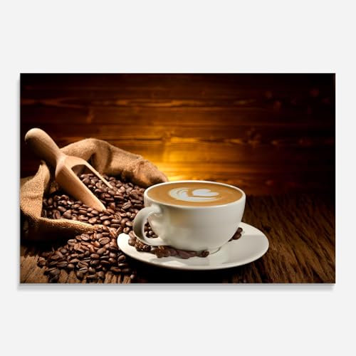 ARTHUB® Küchenrückwand aus Glas 50x70 cm, 5mm ESG | Spritzschutz, Glasplatte, Herdspritzschutz, Wandschutz für Herd, Hartglas, Lebensmittel, Kaffee, Latte Coffee