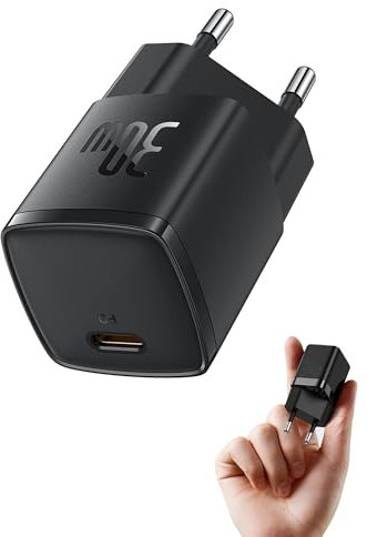 Baseus - Cargador USB C de 30 W para iPhone 15 14 13 12 11 Pro Max, Samsung Galaxy, teléfono móvil, adaptador USBC, enchufe de carga rápida (5 V/3,0 A)