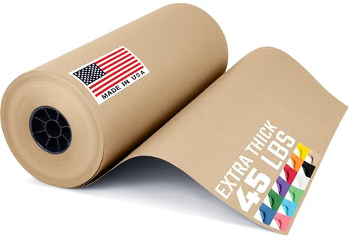 Paclord USA Made Kraftpapier-Rolle, 45,7 x 220 m, industrielle Größe, Kern 7,6 cm, farbiges Kraftpapier, amerikanische Qualität, für Schule, Geschenkverpackungen, Tafel